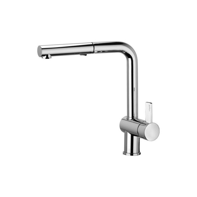 Rock One hole Sink Mxer with swivelling spout con doccia estraibile (2 getti) in ABS Paffoni RO 285CR RUBINETTERIA PAFFONI - 1