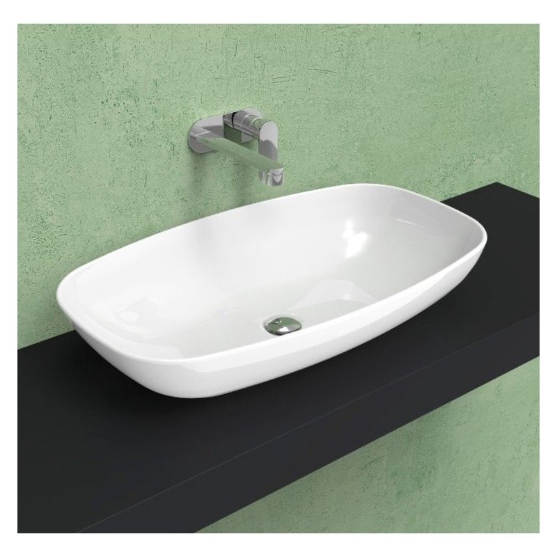 WASCHBECKEN 75 NUDASLIM AUFSATZ WEISS - Ceramica Flaminia 