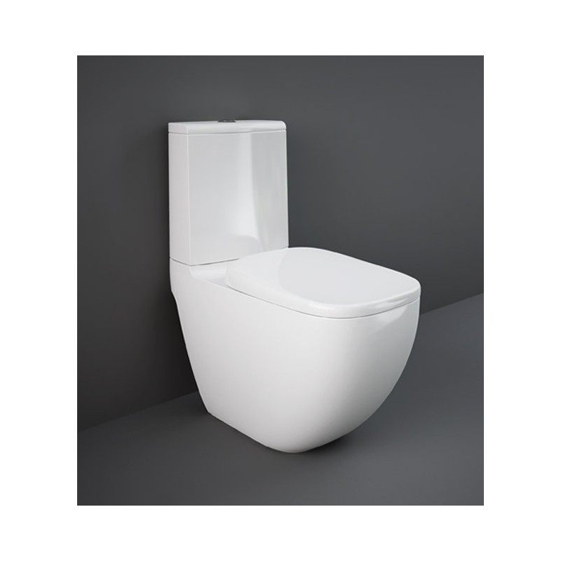 MONOBLOC WC Adossé au mur FIXATIONS CACHÉES SANS BORD 64x38x42cm + CISTERN Rak Ceramics