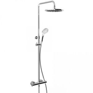 SHOWER COLUMN Wall-mounted thermostatic shower column, diverter, Ø300 shower head, 1,5m flexible hose and GESSI hand shower GESS