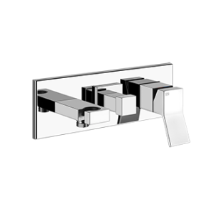 RETTANGOLO K External part 2-way wall-mounted shower mixer. To be completed with GESSI hand shower and flexible hose