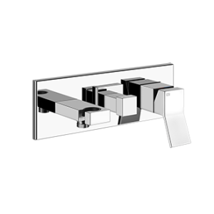 RETTANGOLO K Außenteil 2-Wege-Wand-Brausebatterie. Zu ergänzen mit GESSI-Handbrause und flexiblem Schlauch