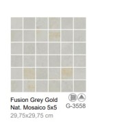 FUSION PVTO GREY GOLD NATURAL MOSAIC 5X5 29,75X29,75 - APARICI APARICI CERAMICA - 1