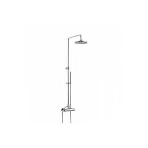 T LEVER External thermostatic shower mixer with tube, shower head and handshower set Chrome Bongio 31547-DF BONGIO RUBINETTERIE