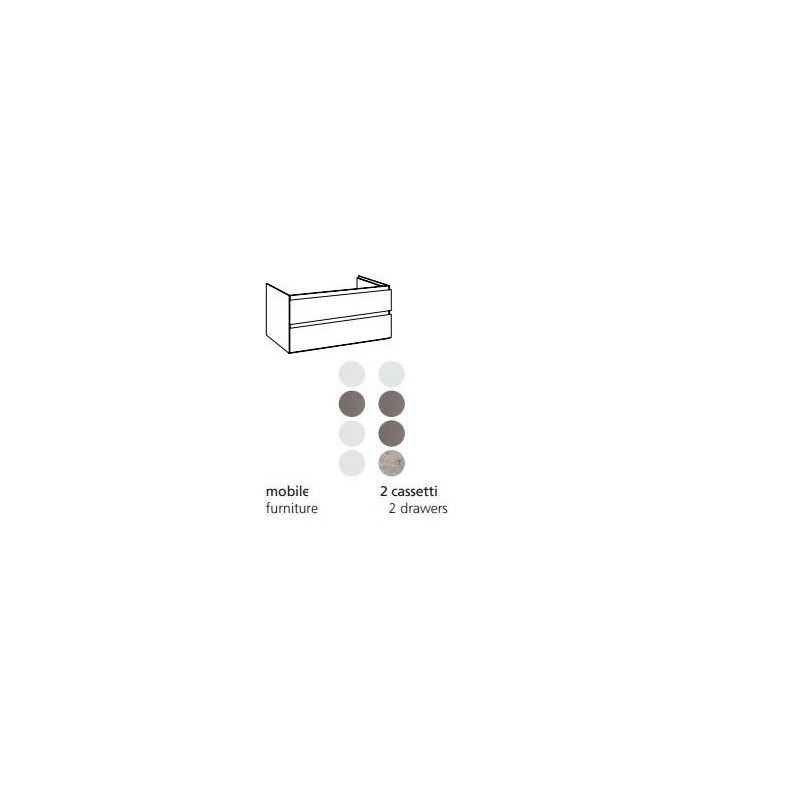 GRANDANGOLO Base interna Tortora spatolato - 2 cassetti 340x320x370h Hatria Y1LH94